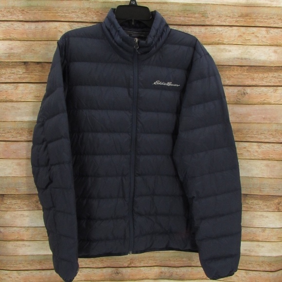 Eddie Bauer 650 Navy Blue Puffer Jacket Men's L - Picture 2 of 16